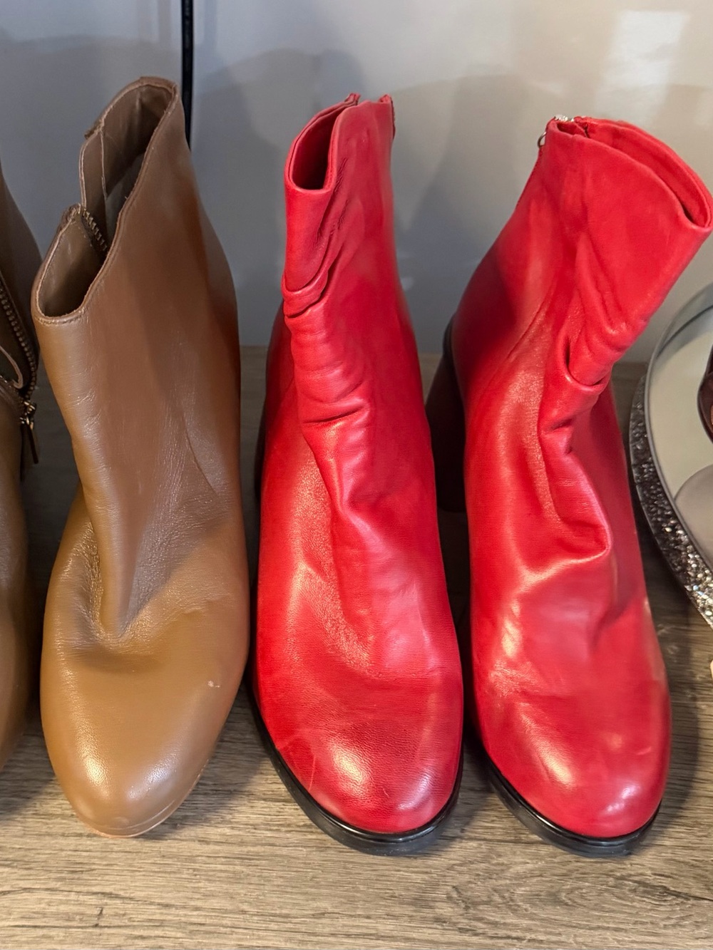 Women's Ankle Booties in Red